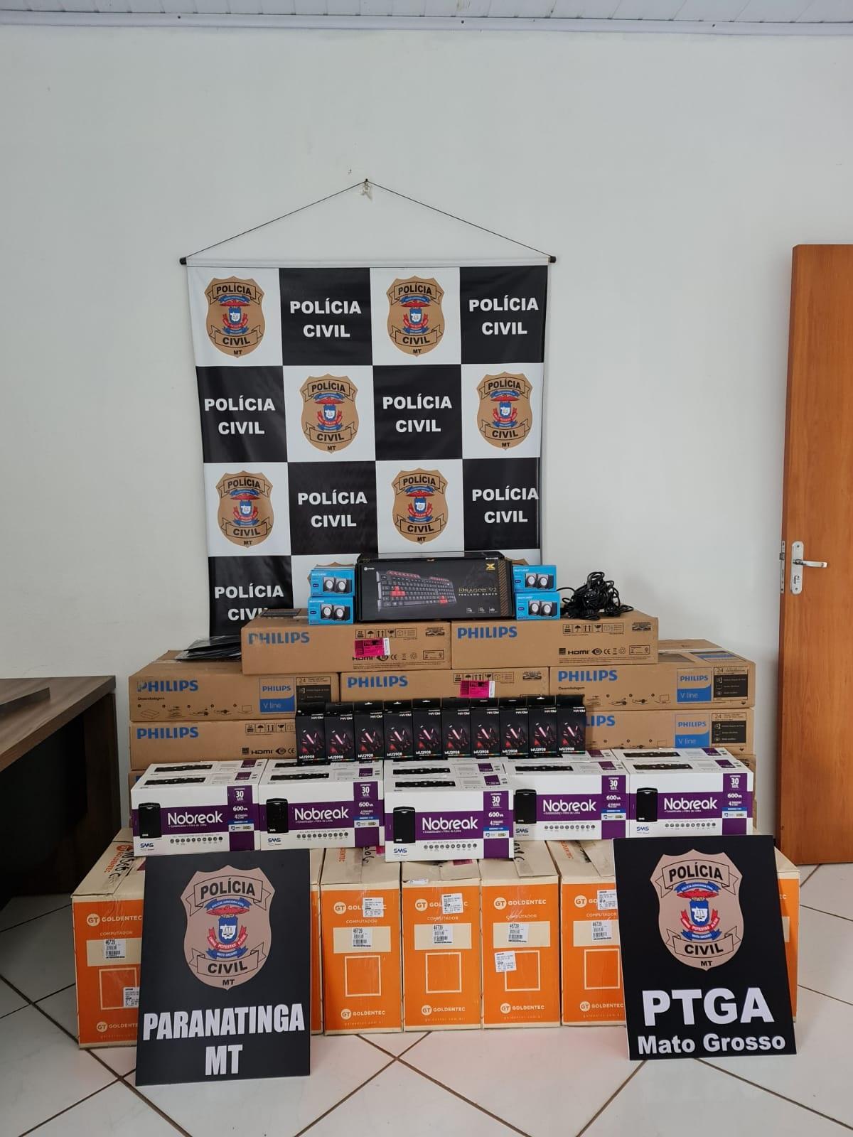 Polícia Civil de Paranatinga recebe aparelhos informáticos provenientes de acordo com o Ministério Público