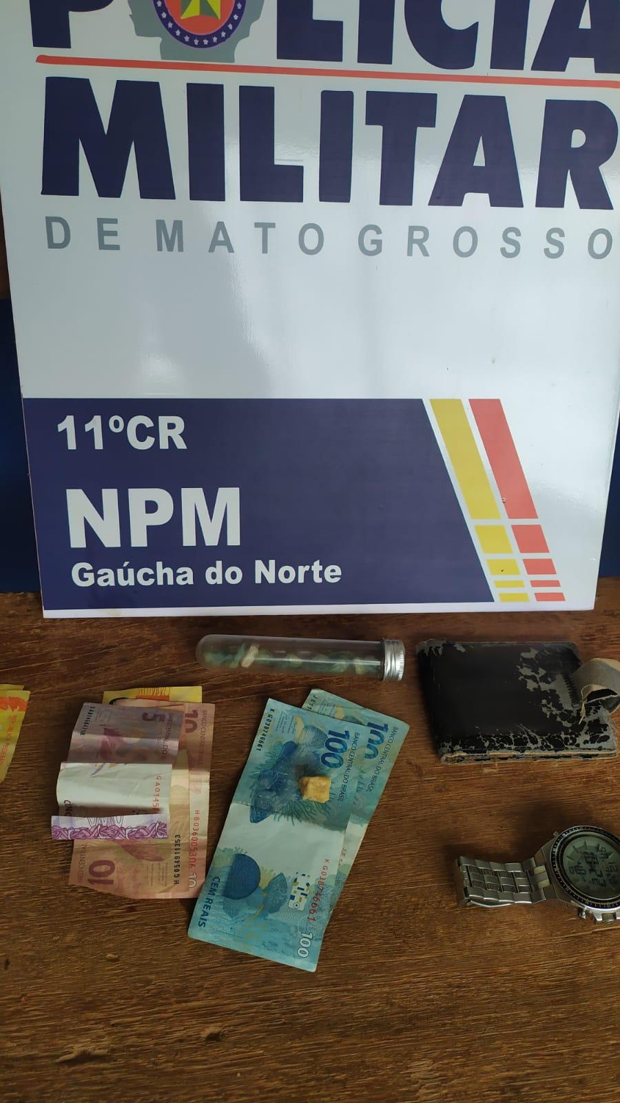 #DEURUIM; PM de Gaúcha do Norte prende homem por furto, tráfico de drogas e corrupção de menores