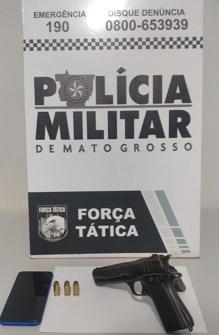 Força Tática impede roubo à residência, prende infratores e apreende arma de fogo em Primavera do Leste