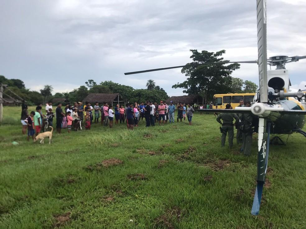 Professor indígena morre afogado e corpo é levado de helicóptero para aldeia ilhada após cheia em rio em MT