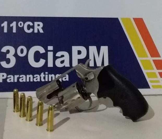 Homem de 36 anos foi preso pela Polícia Militar no Centro de Paranatinga por porte irregular de arma de fogo