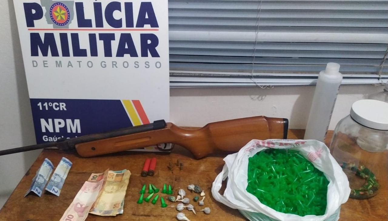 Quatro pessoas são presas pela PM de Gaúcha do Norte após denúncia de um possível (salve) no bairro Vila Nova