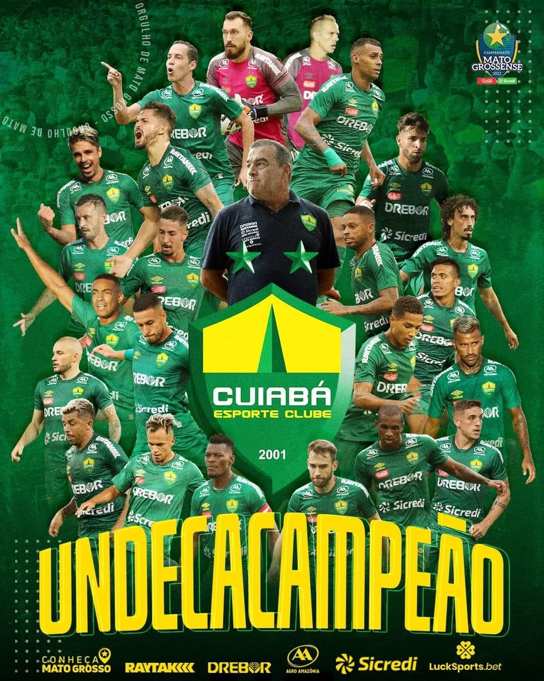 Cuiabá goleia o União de Rondonópolis e é bicampeão mato-grossense