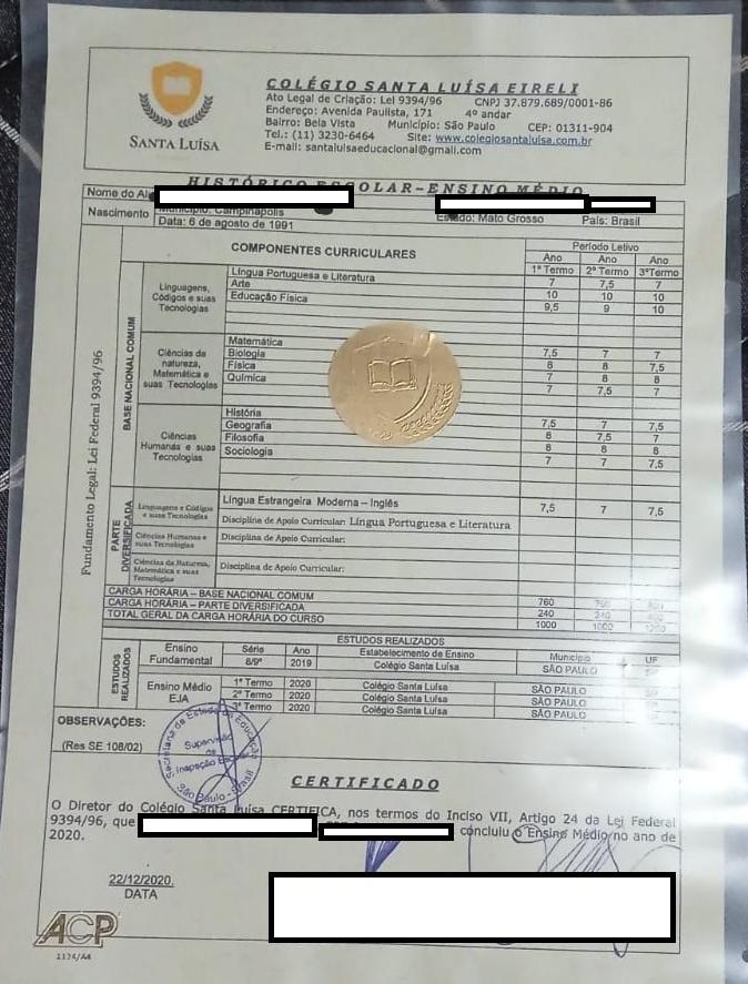 Uma moradora de Gaúcha do Norte foi vitima de golpe após conclusão de ensino fundamental e médio a distância.