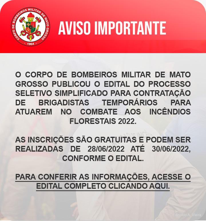 Corpo de Bombeiros abre processo seletivo para contratação de 180 brigadistas florestais em MT