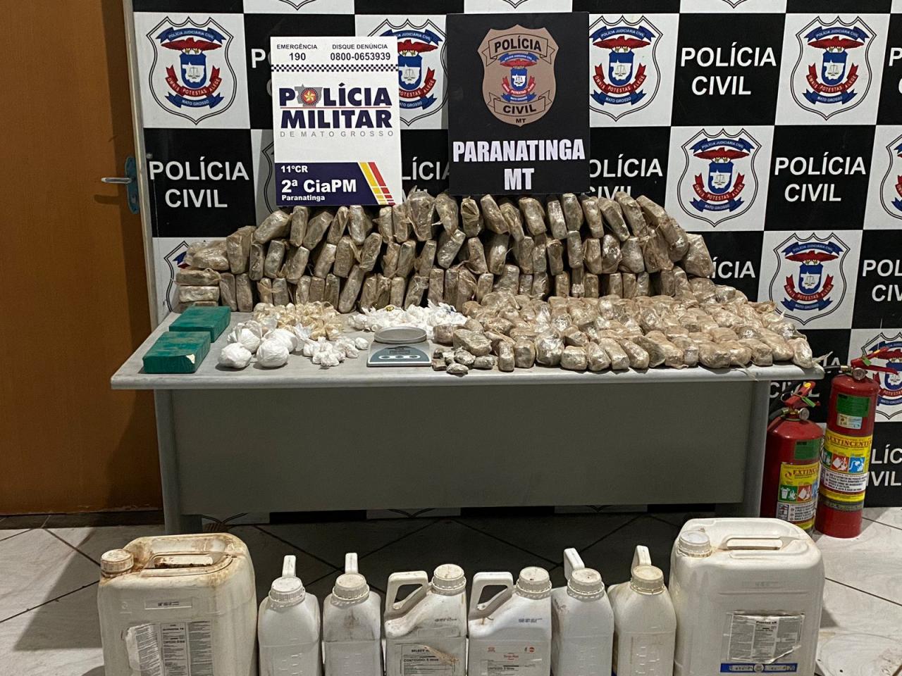 Operação Sepulcro: atuação conjunta entre Polícia Civil e Polícia Militar apreende grande quantidade de drogas em Paranatinga