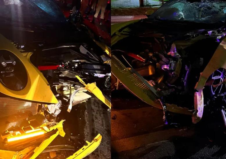 Suposto 'racha' deixa três pessoas feridas e destrói carro de luxo avaliado em mais de R$ 800 mil em Cuiabá