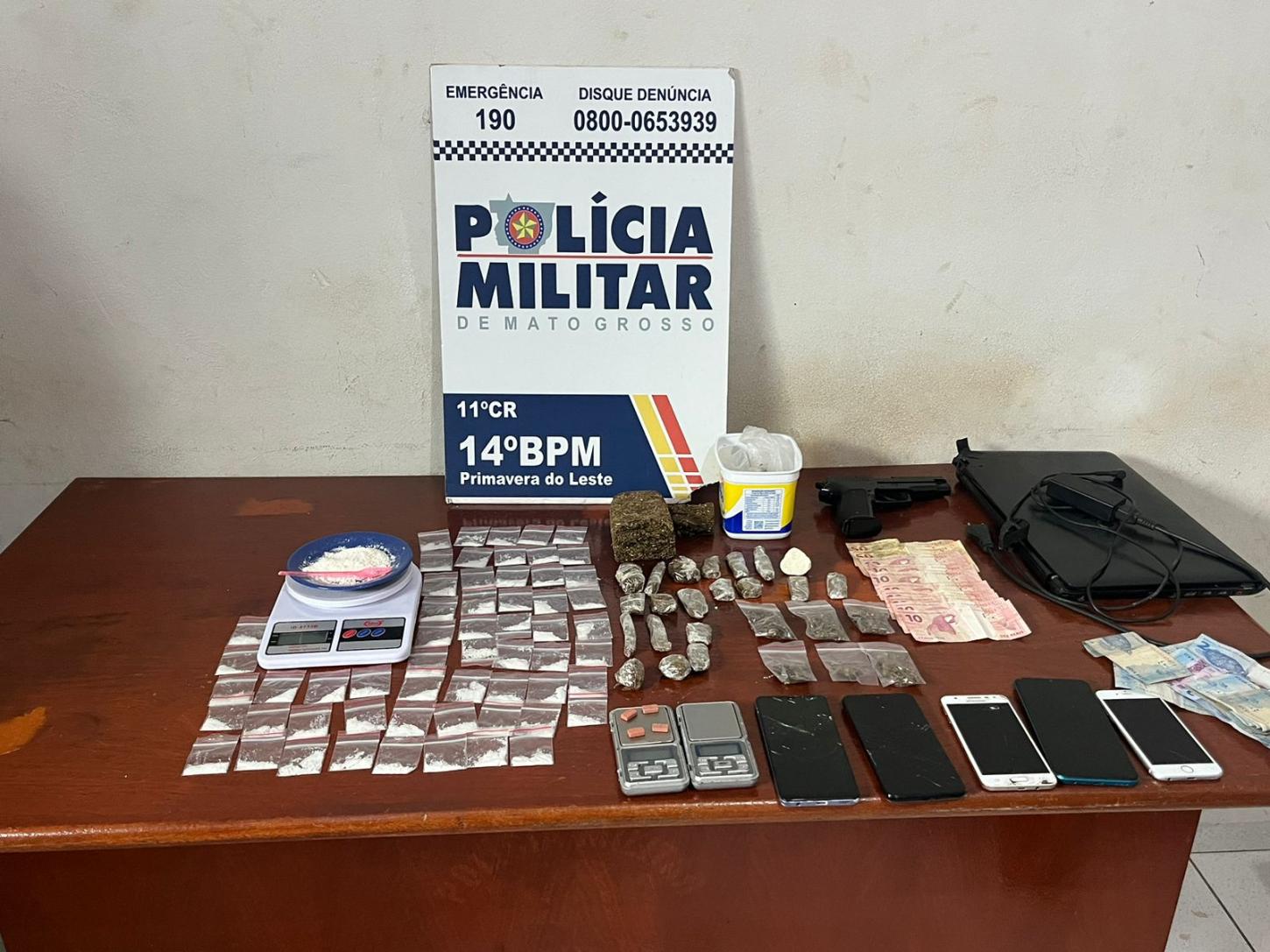 Primavera do Leste; Homem é preso no bairro Primavera II com grande quantidade de drogas