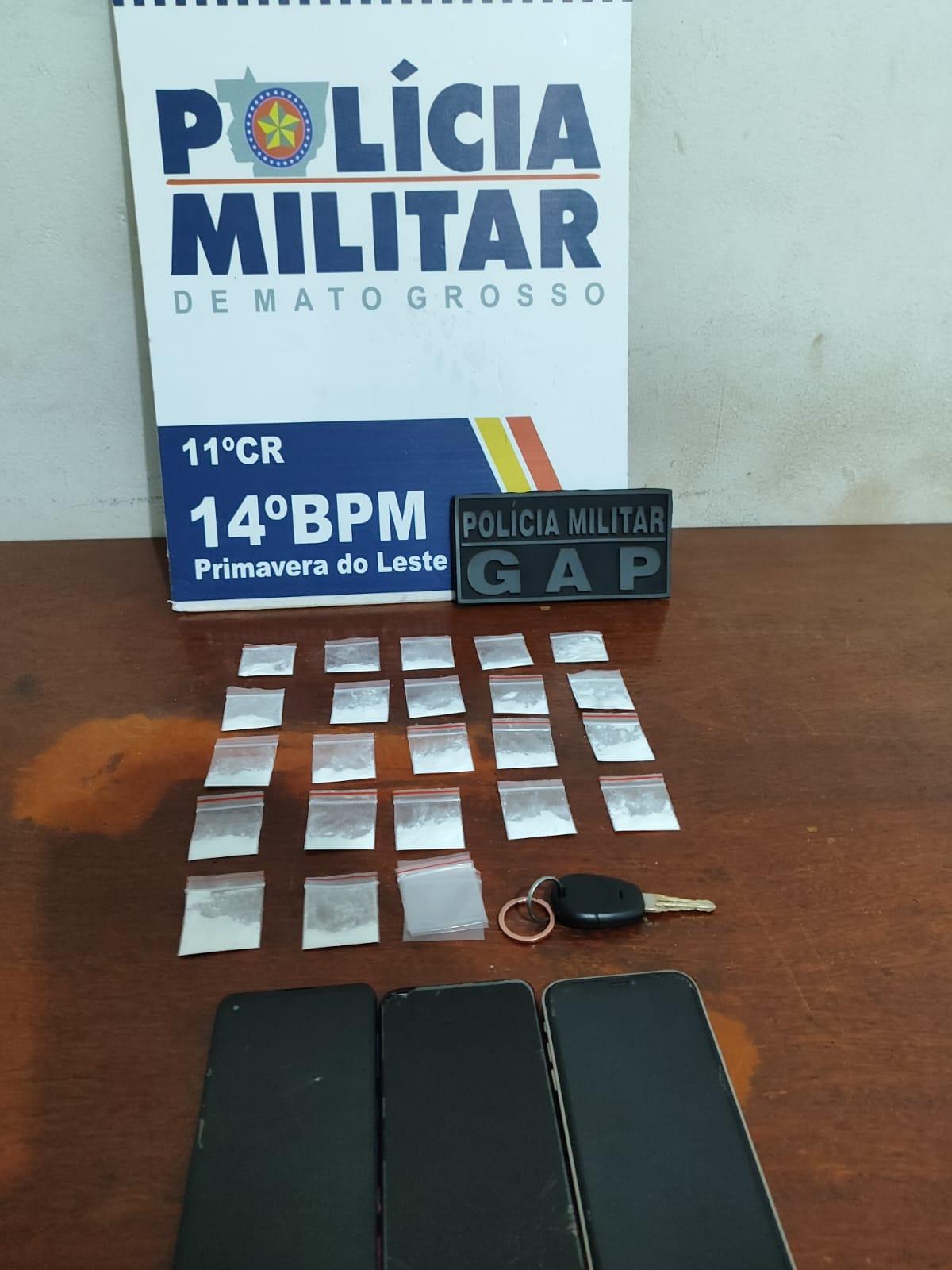 Primavera do Leste; Equipe do GAP prende dois suspeitos por tráfico de drogas