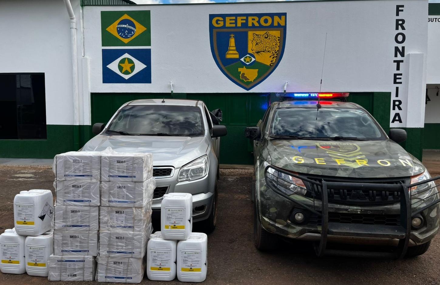 Gefron apreende carga ilegal de agrotóxico boliviano no Brasil avaliada em R$ 100 mil