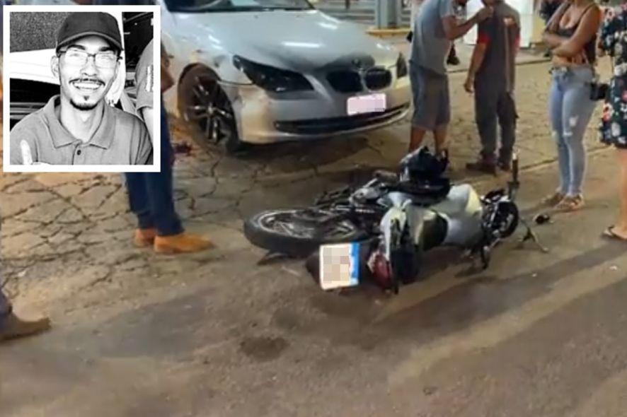 Jovem morre após bater moto em Hilux e atingir roda de BMW