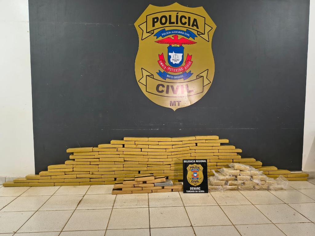 Polícia Civil prende quatro pessoas e apreende mais de 140 quilos de drogas em Tangará da Serra