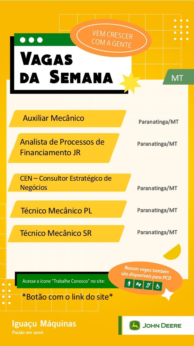 Vagas John Deere Em Paranatinga
