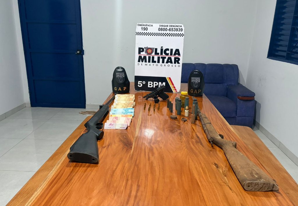 Polícia Militar prende homem por porte ilegal de arma de fogo em Pedra Preta