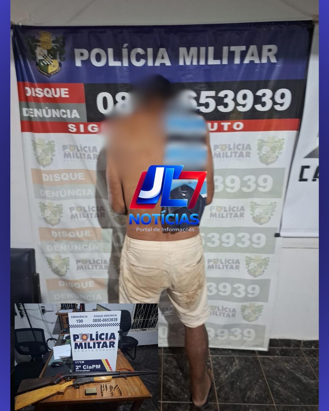 Paranatinga; Homem é preso por ameaça de morte contra sua companheira e posse ilegal de arma de fogo