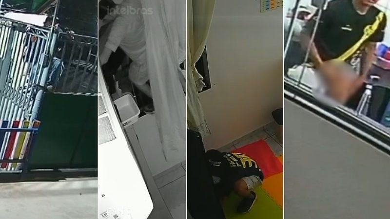 Veja o vídeo; Homem invade escola infantil, furta alimentos e se masturba em Cuiabá