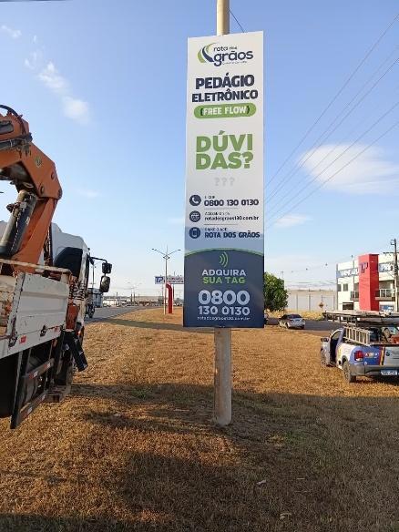 Rota dos Grãos reforça orientação sobre Free Flow com nova implantação de placas informativas na MT-130