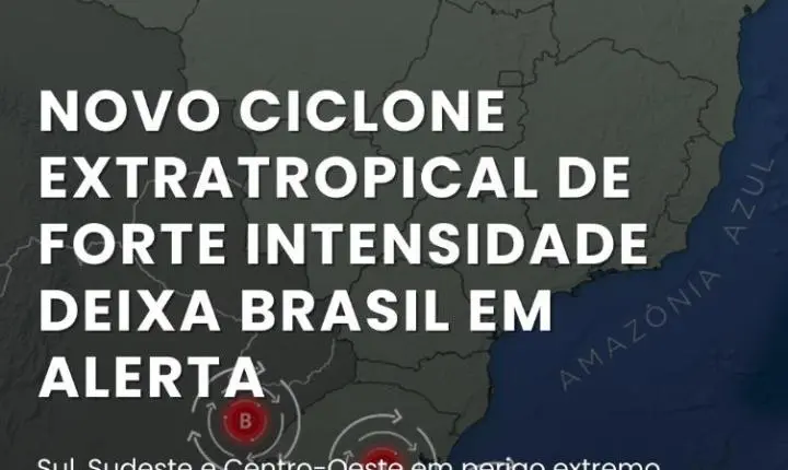Ciclone extratropical influencia o tempo e coloca MT em alerta amarelo com perigo de temporais