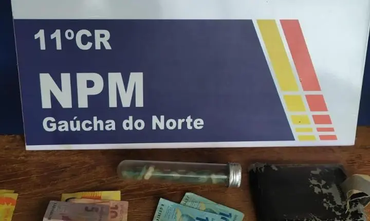 #DEURUIM; PM de Gaúcha do Norte prende homem por furto, tráfico de drogas e corrupção de menores