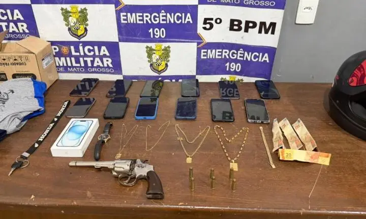 Dois homens são presos pela PM durante tentativa de roubo com reféns em Rondonópolis