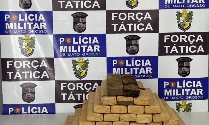 Força Tática descobre depósito de drogas e apreende 33 tabletes de maconha