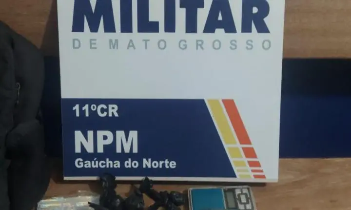 Gaúcha do Norte; Polícia Militar prende homem por tráfico de drogas no Setor Central