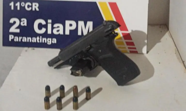 Homem de 36 anos é preso pela PM com uma arma de fogo em um bar na Av. Bandeirantes em Paranatinga