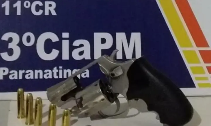Homem de 36 anos foi preso pela Polícia Militar no Centro de Paranatinga por porte irregular de arma de fogo