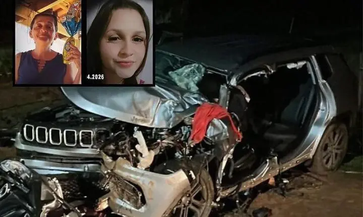 Mãe e filha morrem após batida entre carro e carreta na rodovia MT-343, em Denise