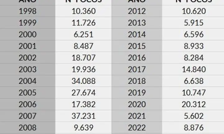 Mato Grosso registra menor número de focos de calor desde 1998, segundo Inpe