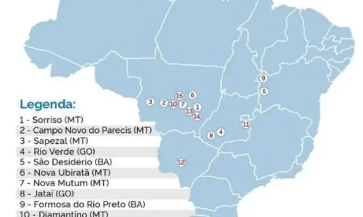 MT tem 3 municípios que lideram a produção agrícola no país; Veja a lista completa