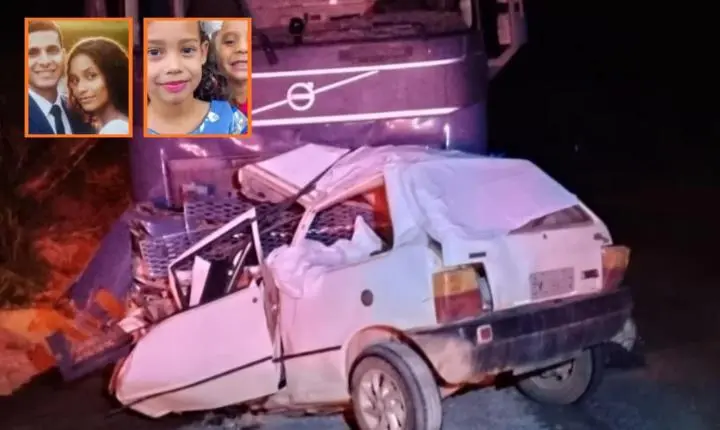 Nova Brasilândia; Três crianças e dois adultos morrem após carro bater de frente com carreta