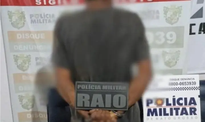 Paranatinga; Equipe RAIO da Polícia Militar prende homem de 51 anos com mandado de prisão na Av. Mato Grosso