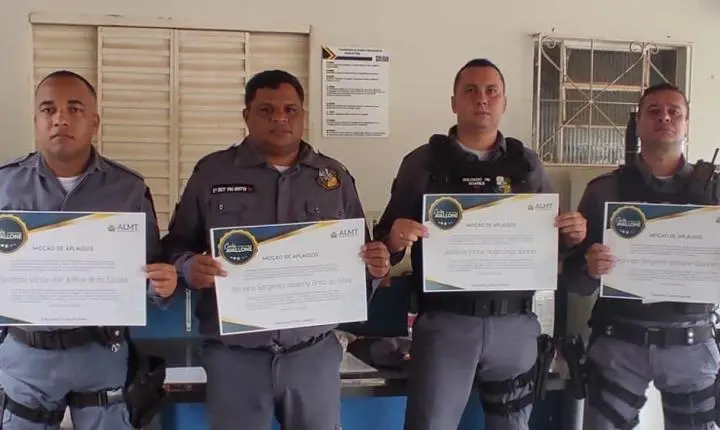 Paranatinga - Policiais Militares recebem Moção de Aplausos de Deputado em nome da ALMT por Conduta Heroica