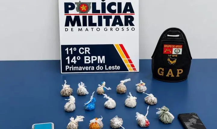 Primavera do Leste; GAP apreende grande quantidade de drogas no bairro Cristo Rei