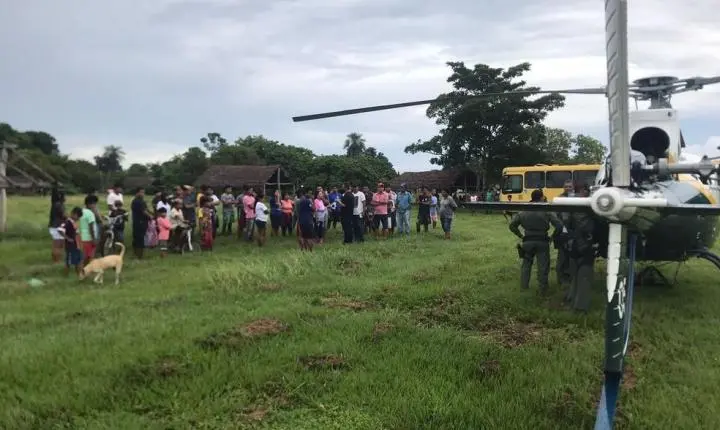 Professor indígena morre afogado e corpo é levado de helicóptero para aldeia ilhada após cheia em rio em MT