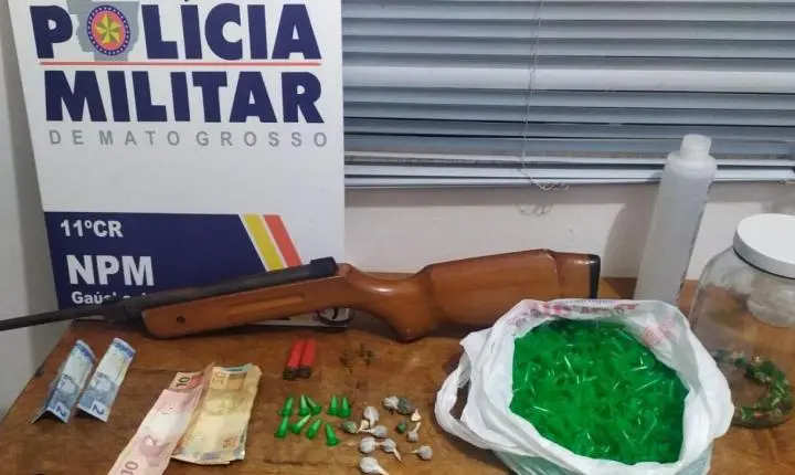 Quatro pessoas são presas pela PM de Gaúcha do Norte após denúncia de um possível (salve) no bairro Vila Nova