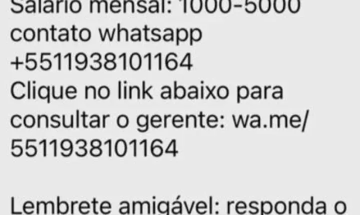 Sebrae-MT alerta que mensagem sobre vagas de emprego é golpe