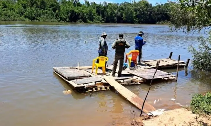 Sema aplica multa de R$ 10 mil e apreende pescado, redes e tarrafas durante fiscalização