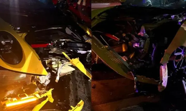 Suposto 'racha' deixa três pessoas feridas e destrói carro de luxo avaliado em mais de R$ 800 mil em Cuiabá